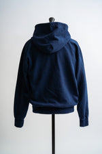Load image into Gallery viewer, Knit Denim Pop Hoodie, Long Sleeve, Indigo, Made in Japan, Aging Pattern, Indigo Sweat Pop Hoodie 
