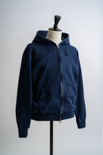 画像をギャラリービューアに読み込む, Knit Denim Zip Hoodie パーカー フーディ インディゴ 日本製 国産 経年変化 長袖 インディゴスウェットジップフードパーカ

