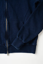 画像をギャラリービューアに読み込む, Knit Denim Zip Hoodie パーカー フーディ インディゴ 日本製 国産 経年変化 長袖 インディゴスウェットジップフードパーカ
