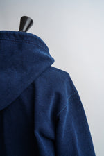 画像をギャラリービューアに読み込む, Knit Denim Zip Hoodie パーカー フーディ インディゴ 日本製 国産 経年変化 長袖 インディゴスウェットジップフードパーカ
